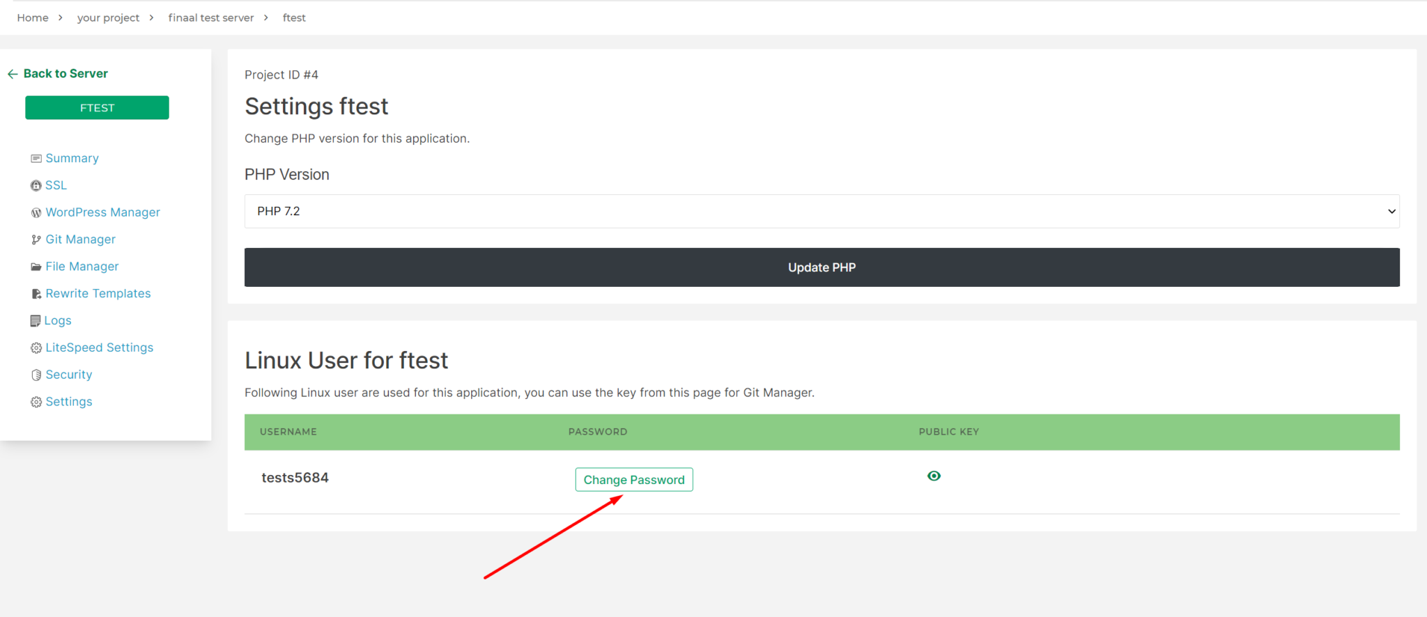 Publickey password