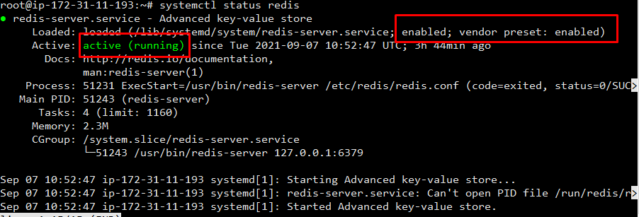 Redis status