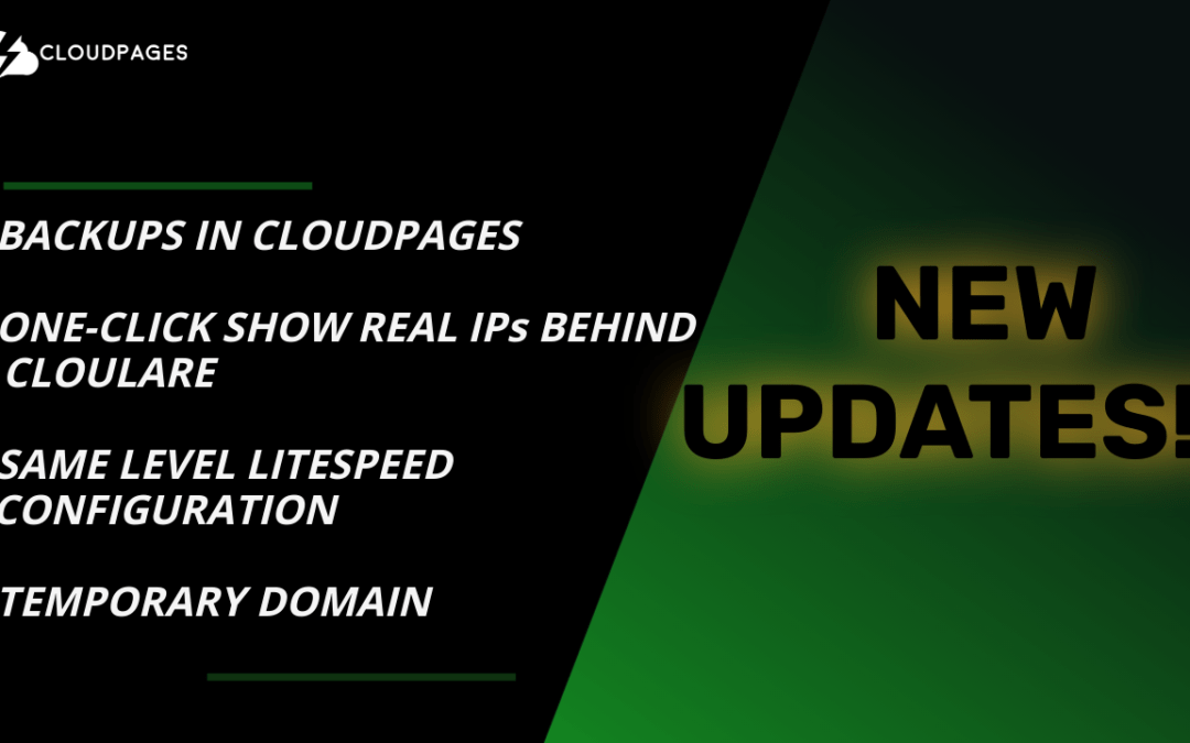 [Feature Updates] Backups, Temporary Domains and more..