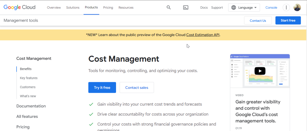 Google Cloud Cost Management: