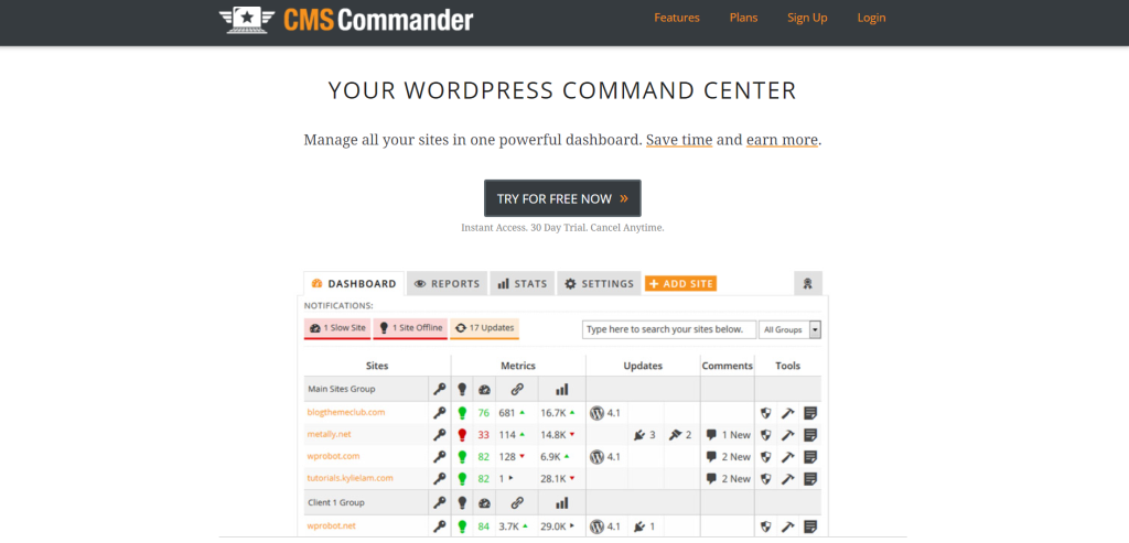 CMS Commander features for WP Ultimo alternatives