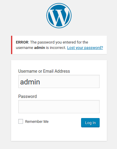 Incorrect Password Issue